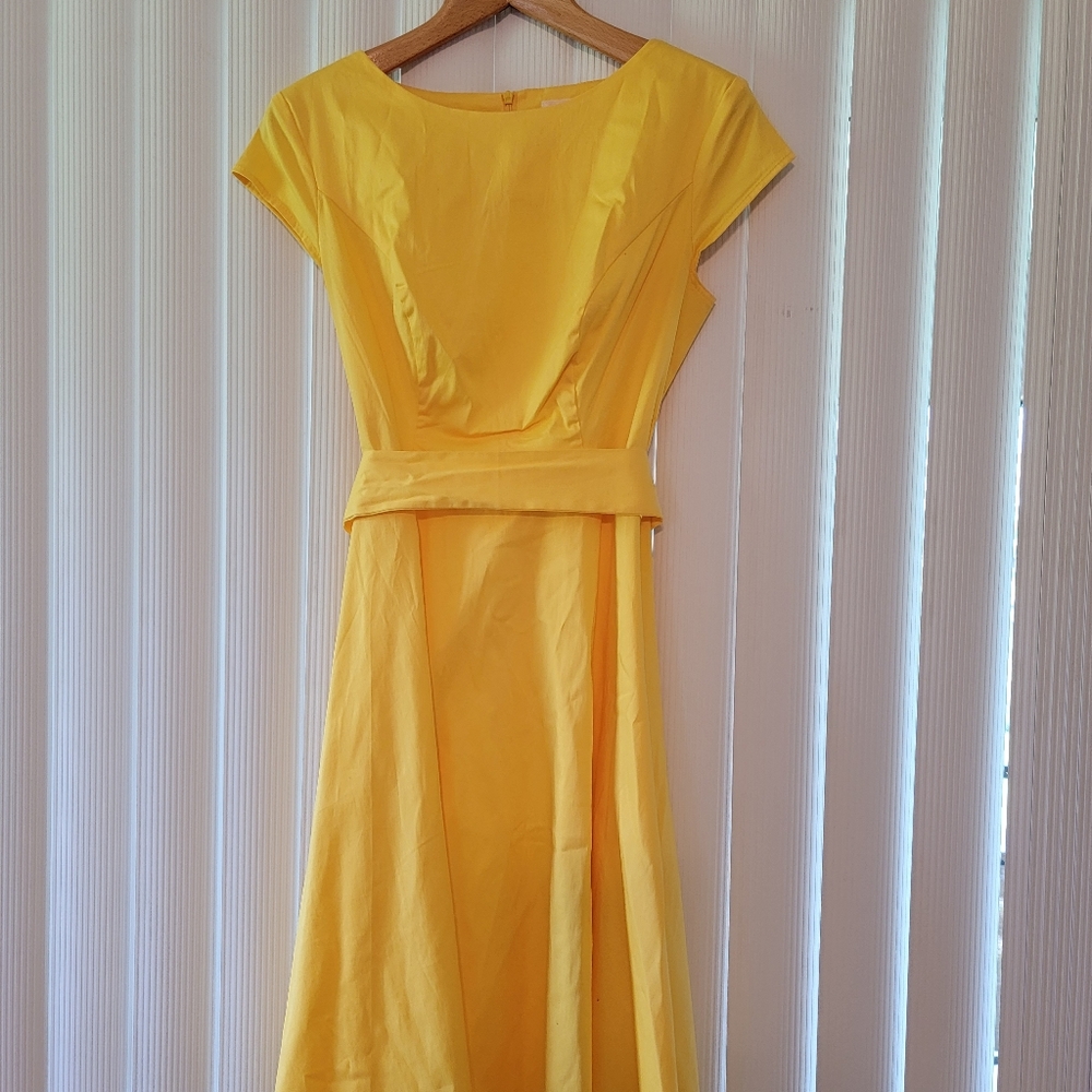Yellow flow skirt dress